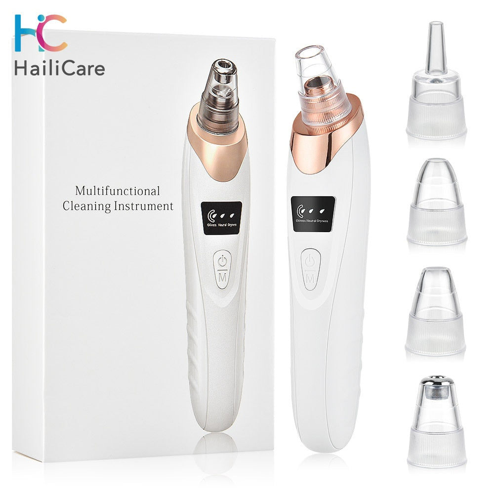 Electric blackhead remover, pore vacuum device for deep facial cleansing and blackhead extraction.